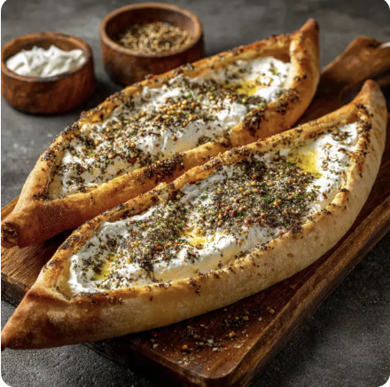 فطيرة لبنة بالزعتر