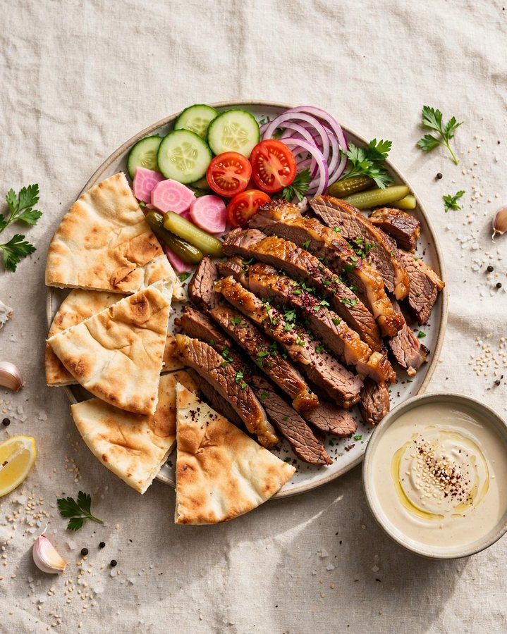صحن شاورما شرائح
